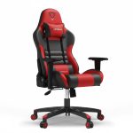 كرسي ألعاب جلد فاخر باللونين الأحمر والأسود