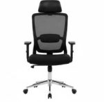 كرسي مكتب شبكي مريح من جينيف للأثاث – تصميم عصري بظهر شبكي ومسند رأس قابل للتعديل وقاعدة معدنية فاخرة.