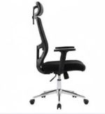 كرسي مكتب شبكي مريح من جينيف للأثاث – تصميم عصري بظهر شبكي ومسند رأس قابل للتعديل وقاعدة معدنية فاخرة.