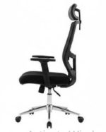 كرسي مكتب شبكي مريح من جينيف للأثاث – تصميم عصري بظهر شبكي ومسند رأس قابل للتعديل وقاعدة معدنية فاخرة.